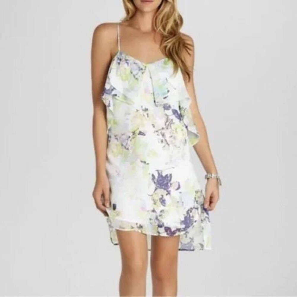 BCBGeneration Floral Shift Dress Women S White Boho Cottagecore Romantic Wedding